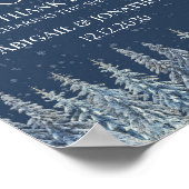 Rustic Winter Forest Wedding Guest Book Sign ポスター (角)