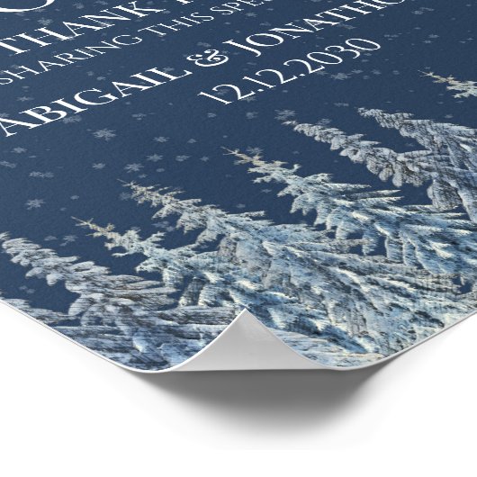 Rustic Winter Forest Wedding Guest Book Sign ポスター (角)