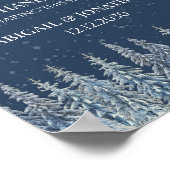 Rustic Winter Forest Wedding Guest Book Sign ポスター (角)