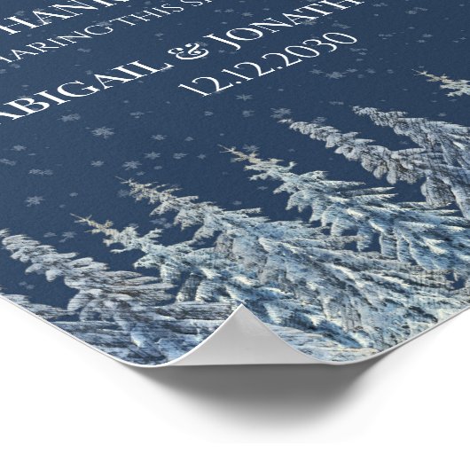 Rustic Winter Forest Wedding Guest Book Sign ポスター (角)