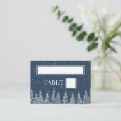 Rustic Winter Forest Wedding Place Setting Cards プレイスカード (スタンド正面)
