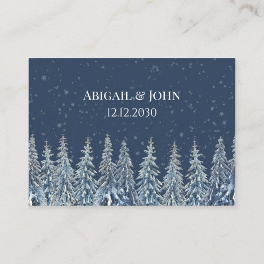 Rustic Winter Forest Wedding Place Setting Cards プレイスカード (裏面)