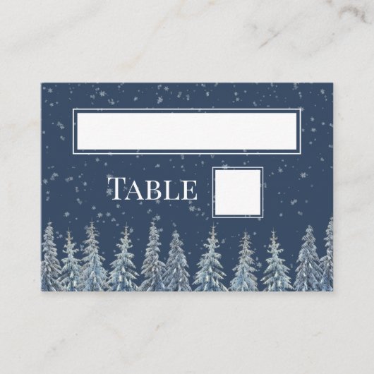 Rustic Winter Forest Wedding Place Setting Cards プレイスカード (正面)