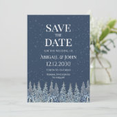 Rustic Winter Forest Wedding Save the Date Card セーブザデート (スタンド正面)
