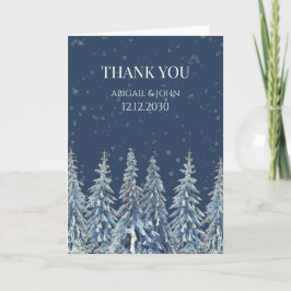 Rustic Winter Forest Wedding Thank You Card サンキューカード