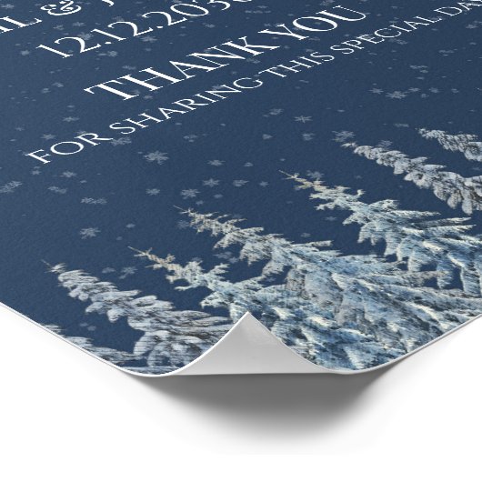 Rustic Winter Forest Wedding Welcome ポスター (角)