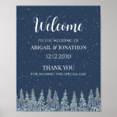Rustic Winter Forest Wedding Welcome ポスター (正面)
