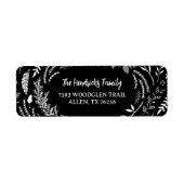 Rustic Winter Holiday Return Address ラベル (正面)