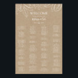 Rustic Winter Kraft Alphabetical Seating Chart ポスター<br><div class="desc">This rustic winter | kraft alphabetical seating chart is perfect for your modern boho December wedding. Designed with simple holiday floral and pinecones on a brown kraft background. It's sure to complete your elegant minimalist Christmas wedding. Feel free to keep it as is or choose to personalize it with your...</div>