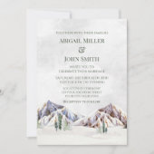 Rustic Winter Mountain Forest Wedding Invitations 招待状 (正面)