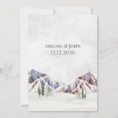 Rustic Winter Mountain Forest Wedding Invitations 招待状 (裏面)