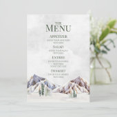 Rustic Winter Mountain Forest Wedding Menu メニュー (スタンド正面)
