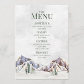 Rustic Winter Mountain Forest Wedding Menu メニュー (正面)