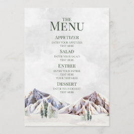 Rustic Winter Mountain Forest Wedding Menu メニュー