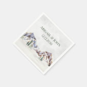Rustic Winter Mountain Forest Wedding Napkin スタンダードカクテルナプキン (角)