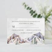 Rustic Winter Mountain Forest Wedding RSVP (スタンド正面)