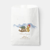 Rustic Winter Mountain Sleigh Bear Baby Shower  フェイバーバッグ (正面)