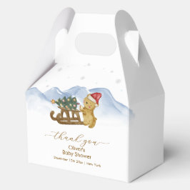 Rustic Winter Mountain Sleigh Bear Baby Shower  フェイバーボックス