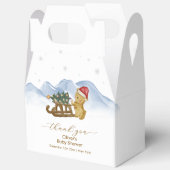 Rustic Winter Mountain Sleigh Bear Baby Shower フェイバーボックス (見開き)