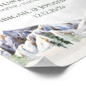 Rustic Winter Mountain Wedding Guest Book Sign ポスター (角)