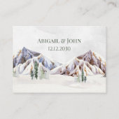Rustic Winter Mountain Wedding Place Setting Cards プレイスカード (裏面)