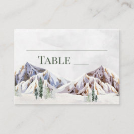 Rustic Winter Mountain Wedding Place Setting Cards プレイスカード