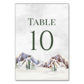 Rustic Winter Mountain Wedding Table Number Cards テーブルナンバー (裏面)