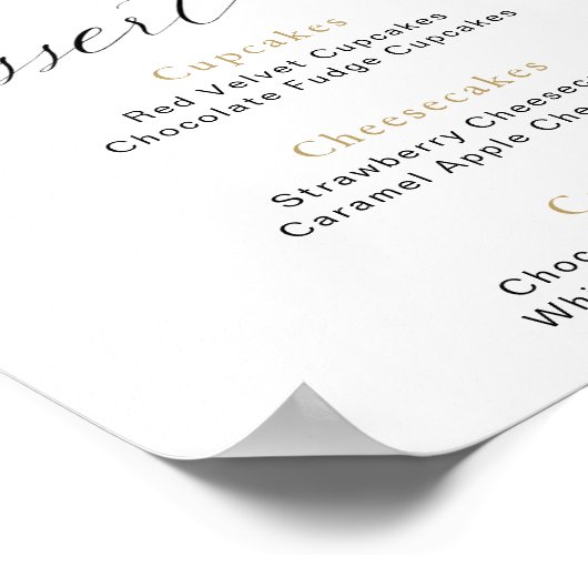 Rustic winter pines Dessert Bar sign ポスター (角)