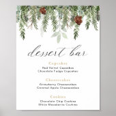 Rustic winter pines Dessert Bar sign ポスター (正面)