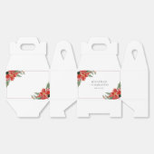 Rustic Winter Poinsettia Red Christmas Wedding フェイバーボックス (見開き)