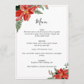 Rustic Winter Poinsettia Red Christmas Wedding メニュー (正面)