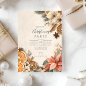 Rustic Winter Spice Merry Christmas 招待状