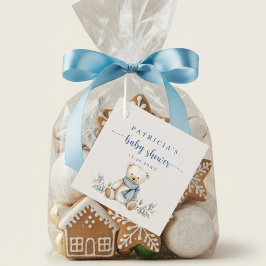 Rustic Winter Teddy Bear Baby Shower Favor Tags フェイバータグ