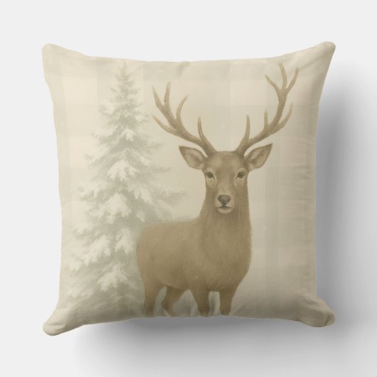 Rustic Winter Throw Pillow クッション (裏面)