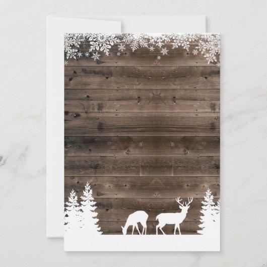 Rustic Winter Wedding Invitation - Deer 招待状 (裏面)