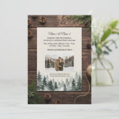 Rustic winter wedding invitation with photo 招待状 (スタンド正面)