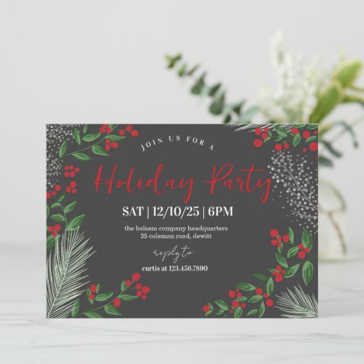 Rustic Winter Wonderland Holiday Party 招待状 (スタンド正面)