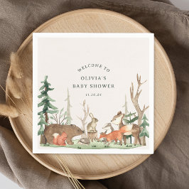 Rustic Winter Woodland Baby Shower スタンダードカクテルナプキン