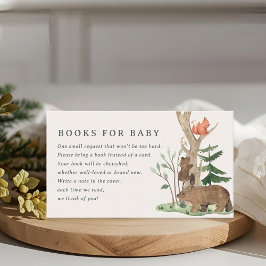 Rustic Winter Woodland Baby Shower Book Request エンクロージャーカード