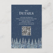 Rustic Winter Woods Wedding QR code Details Insert エンクロージャーカード (正面)