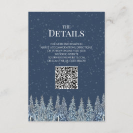 Rustic Winter Woods Wedding QR code Details Insert エンクロージャーカード