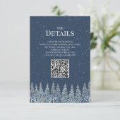 Rustic Winter Woods Wedding QR code Details Insert エンクロージャーカード (スタンド正面)
