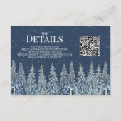Rustic Winter Woods Wedding QR code Details Insert エンクロージャーカード (正面)