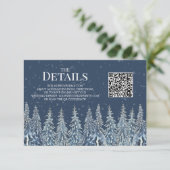 Rustic Winter Woods Wedding QR code Details Insert エンクロージャーカード (スタンド正面)