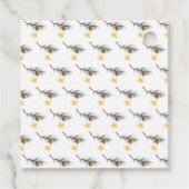 Rustic Winter X'mas Tree Tractor Bear Baby Shower  フェイバータグ (裏面)