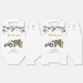 Rustic Winter X'mas Tree Tractor Bear Baby Shower  フェイバーボックス (見開き)