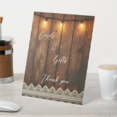 Rustic Wood and Lace Cards & Gifts  Pedestal Sign 台座サイン (インサイチュ)