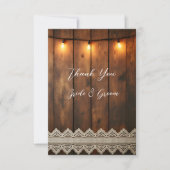 Rustic Wood and Lace Photo Thank you Card サンキューカード (正面)