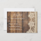 Rustic Wood and Lace RSVP Card (正面)