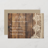 Rustic Wood and Lace RSVP Card (正面/裏面)